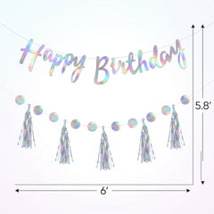 Luminous Iridescent "Happy Birthday" Banner Kit for Kids