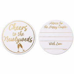 "Cheers to the Newlyweds" Wedding Coasters - Pack of 40