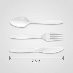 White Plastic Cutlery Set - 64 Count