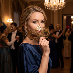 Elegant Gold Filigree Masquerade Mask