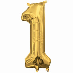 Gold Foil Air-Filled Number 1 Balloon
