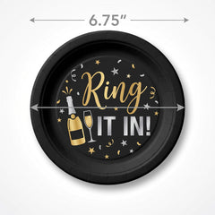 Ring It In New Year's Eve Paper Plates - 6.75"