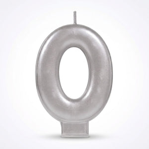 Silver Number 2 Molded Birthday Candle