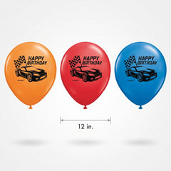 Hot Wheels 12" Latex Birthday Balloons - Set of 3
