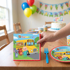 CoComelon Kids' Birthday Lunch Napkins - 6.5 In. x 6.5 In. - 16 Pack