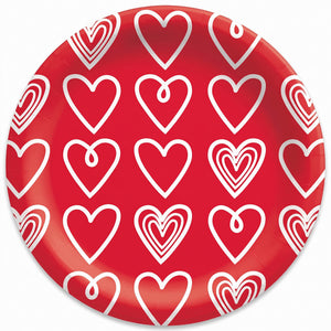 Romantic Red Heart Paper Plates - 6.75"