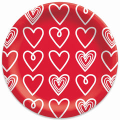 Romantic Red Heart Paper Plates - 6.75"