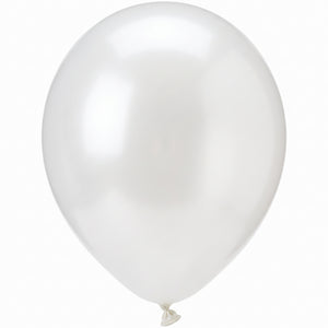 White Pearl 12" Latex Balloons - 72 Pack