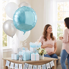 Caribbean Blue Metallic Foil Balloon - 18 Inch Round