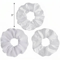 Classic White Scrunchies, 3-Pack