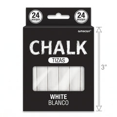 Versatile White Chalk Sticks - Pack of 24