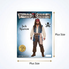 Men's Plus Size Jack Sparrow Halloween Costume - Pirates of the Caribbean - Adult Plus