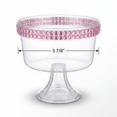Pink Rhinestone Plastic Trifle Container
