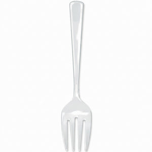 Clear 9.75" Plastic Serving Forks - Packaged for Catering