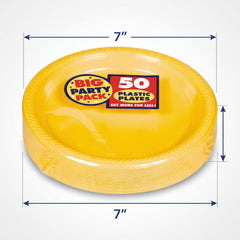 Get Air 7" Yellow Plastic Plates - 6 packs of 50 - 300 units