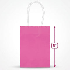 Bright Pink Kraft Paper Gift Bag - 5-Inch