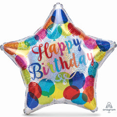 Sparkling Star Happy Birthday Foil Balloon