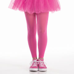 Kids' Bright Pink Footless Tights - One Size