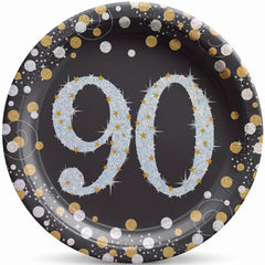 Prismatic Celebration 90th Birthday Plates - 7" Round