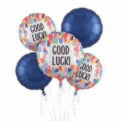 Satin Pastel Polka Dots Good Luck Balloon Bouquet - 5 Piece
