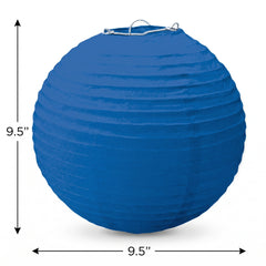 Royal Blue 9.5" Round Paper Lanterns - 3 Pack