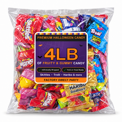 4 lb Halloween Candy Variety Pack - fruity and gummy fun size candy