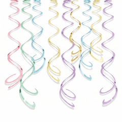Pastel & Gold Swirl Hanging Decorations, 22-in, 12-Pack