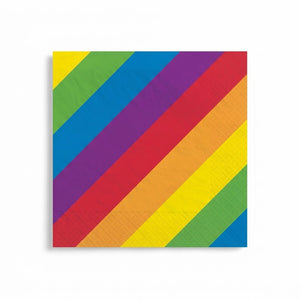 Rainbow Striped Lunch Napkins - 6.5 In. x 6.5 In. - 16 Pack