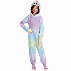 Pastel Sloth Zipster Costume for Girls - Halloween Edition - Child XL (14-16)