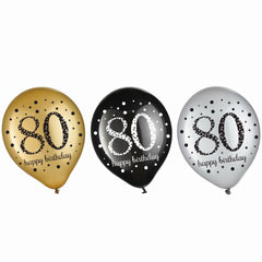Sparkling Celebration 80th Birthday Latex Balloons