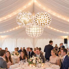 Gold Motif Paper Lanterns - 3 Pack for Any Celebration