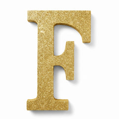 Glitter Gold Letter F Decoration Sign - 4 Inch