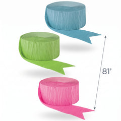 Neon Glow Party Streamers - 3 Pack