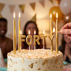 Golden Age 40th Birthday Candle Pick Set