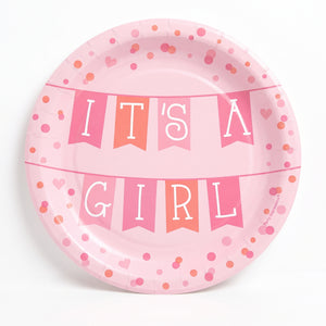 It's a Girl 8.5" Baby Shower Paper Plates