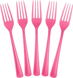 Cerise Plastic Forks | 25 Count