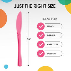 Heavy Duty Cerise Plastic Knives | Case of 1200
