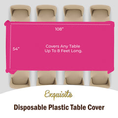 Cerise Plastic Table Cover | Case of 48 - 54 In. x 108 In.