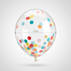 Multicolour Confetti Latex Balloons, 12-inch, 6-Pack