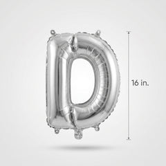 Silver Foil Mylar Balloon Letter "D" - Air Filled