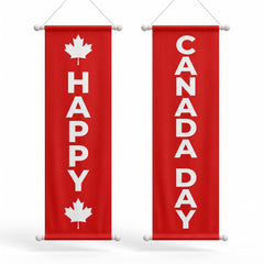 "Happy Canada Day" Hanging Door & Wall Flags, 2-Pack