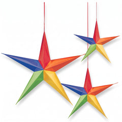 3D Rainbow Star Hanging Decorations