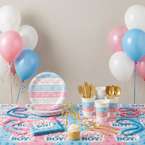 128 Pcs Gender Reveal Party Mid Kit - For 8 Guests