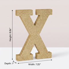 Gold Glitter Letter X Standing Sign Decoration