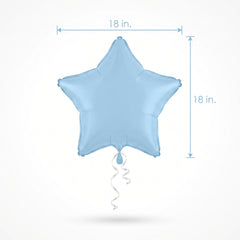 Pastel Blue Star Foil Balloon - 18-Inch