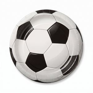 Soccer Ball Paper Dinner Plates - 10.5" Round, 20-Pack