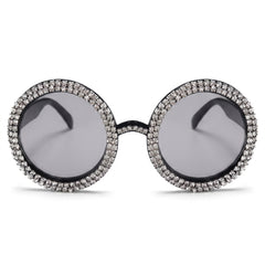1970s Oversized Crystal Circle Sunglasses