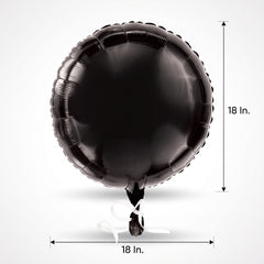 Elegant Black Metallic Round Balloon - 18-Inch