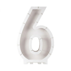 White Number "6" Balloon Mosaic Frame Kit | 33"