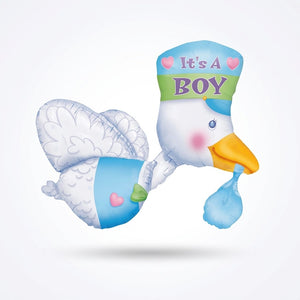 "It's a Boy" Stork Foil Balloon - 26 Inch